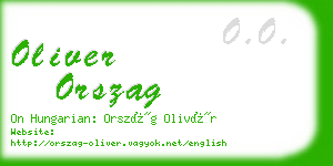 oliver orszag business card